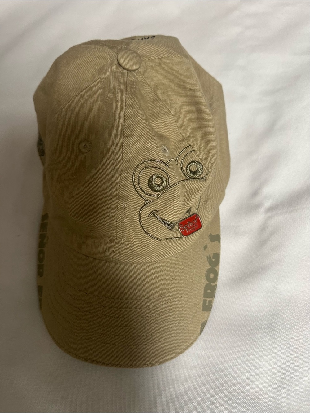Señor Frog's Khaki Cap with Red Logo Pin